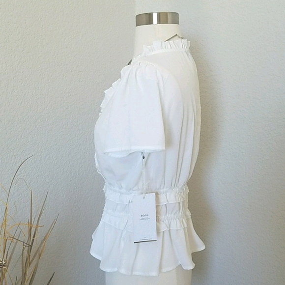 Ruffle Wrap Top Small White NWT - Picture 4 of 10